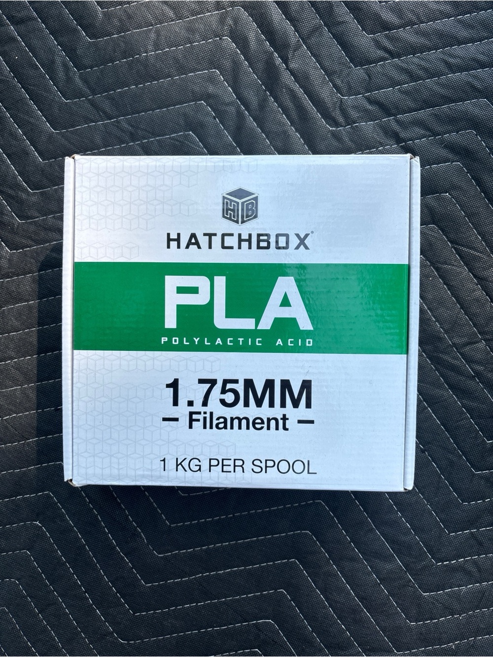 Hatchbox PLA 1.75mm Filament Spool - White with Green Band